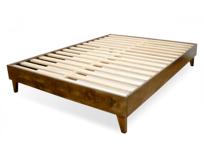 eLuxury Artisan Wooden Platform Bed - California King, Walnut