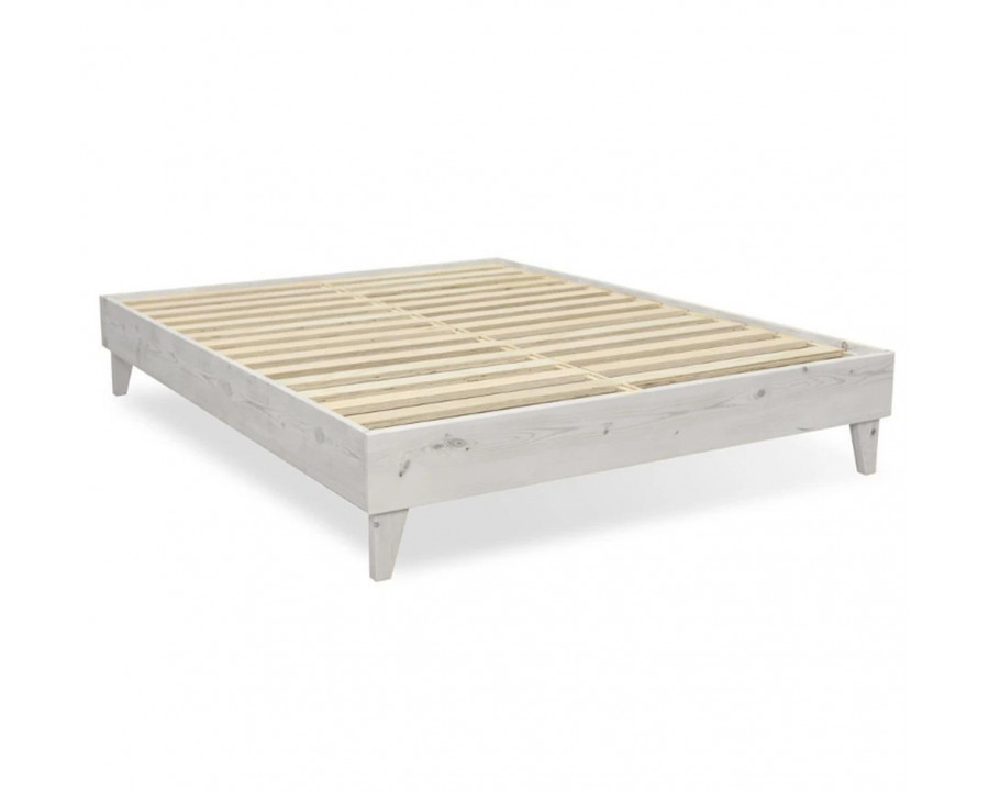 eLuxury Artisan Wooden Platform Bed - California King, White Wash