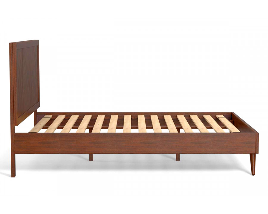 eLuxury Chevron Bed Frame with Headboard - California King, Walnut