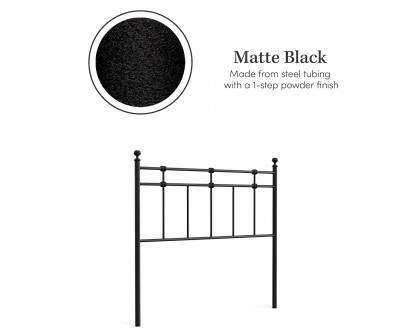 eLuxury Dexter Metal Headboard - Queen, Black