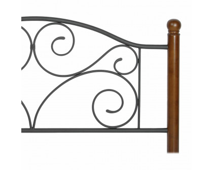 eLuxury Doral Metal and Wood Headboard - California King