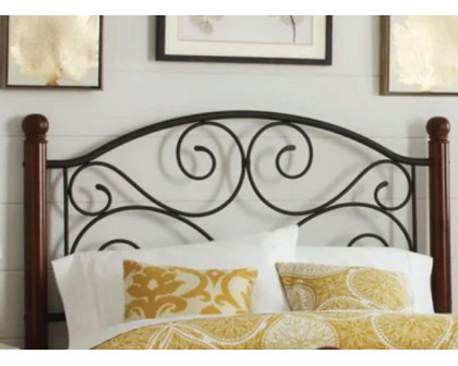 eLuxury Doral Metal and Wood Headboard - California King