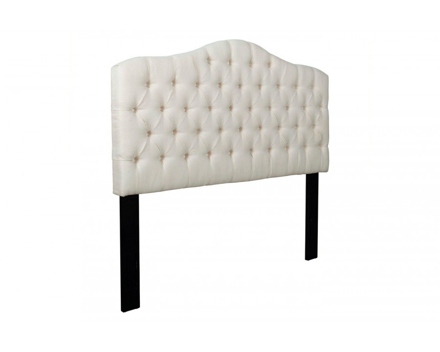 eLuxury Grenada Adjustable Tufted Headboard - Full/Queen, Cream