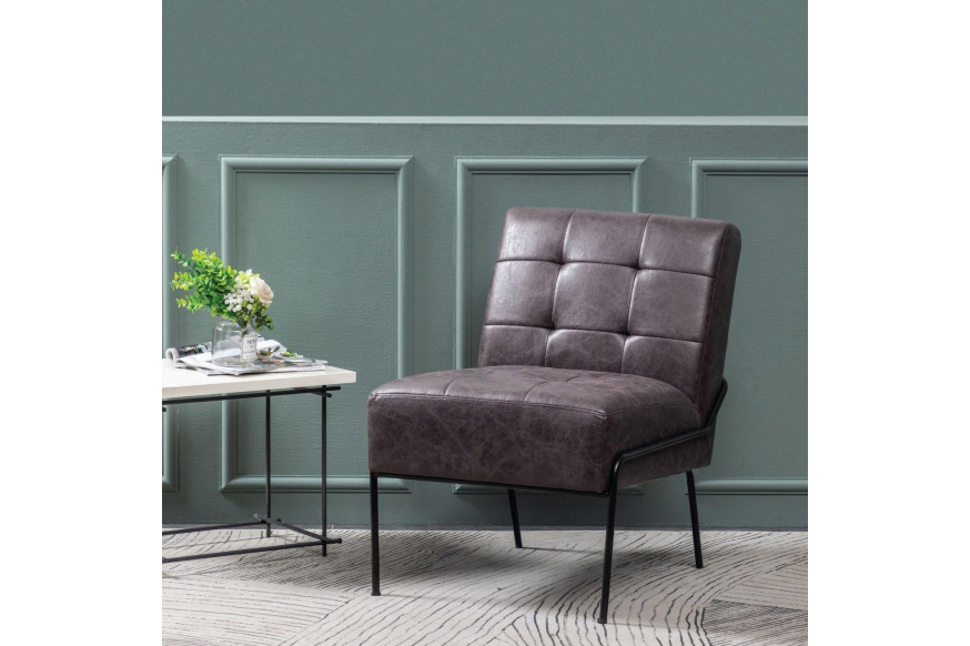 Eluxury armless 2025 tufted accent chair