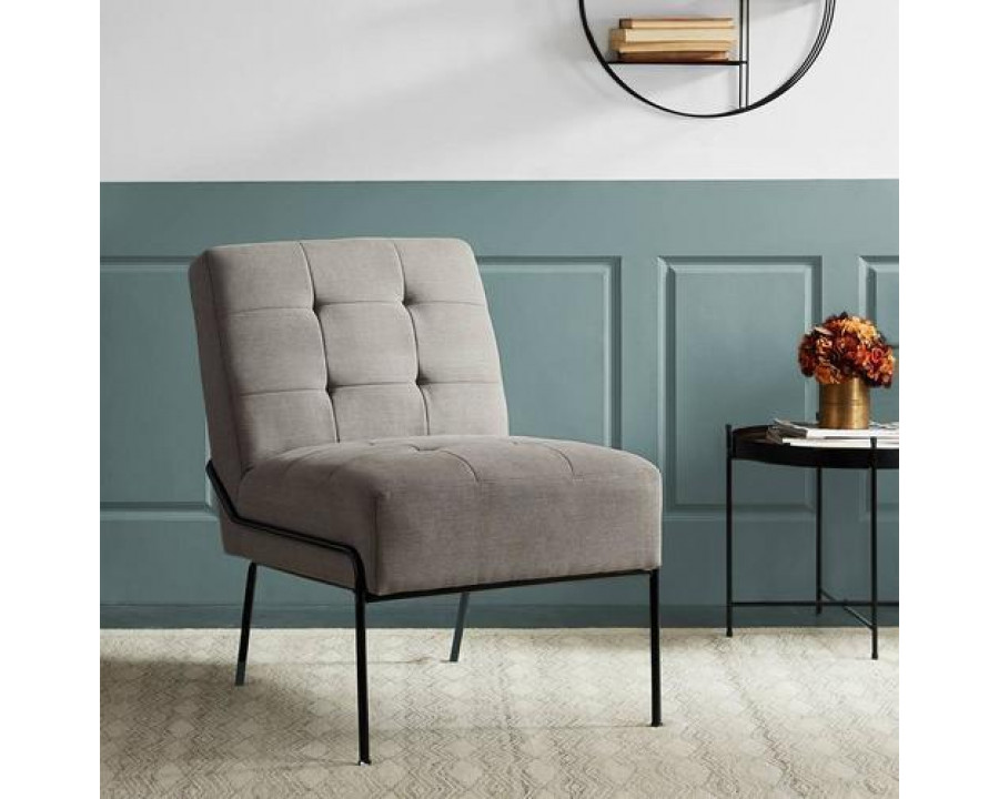 eLuxury Armless Accent Chair with Metal Frame - Gray