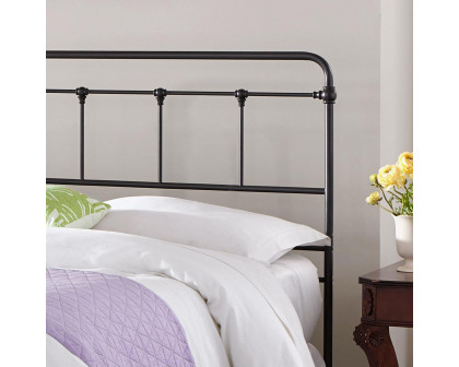 eLuxury Vintage Style Cordova Metal Bed Frame - Queen, Black