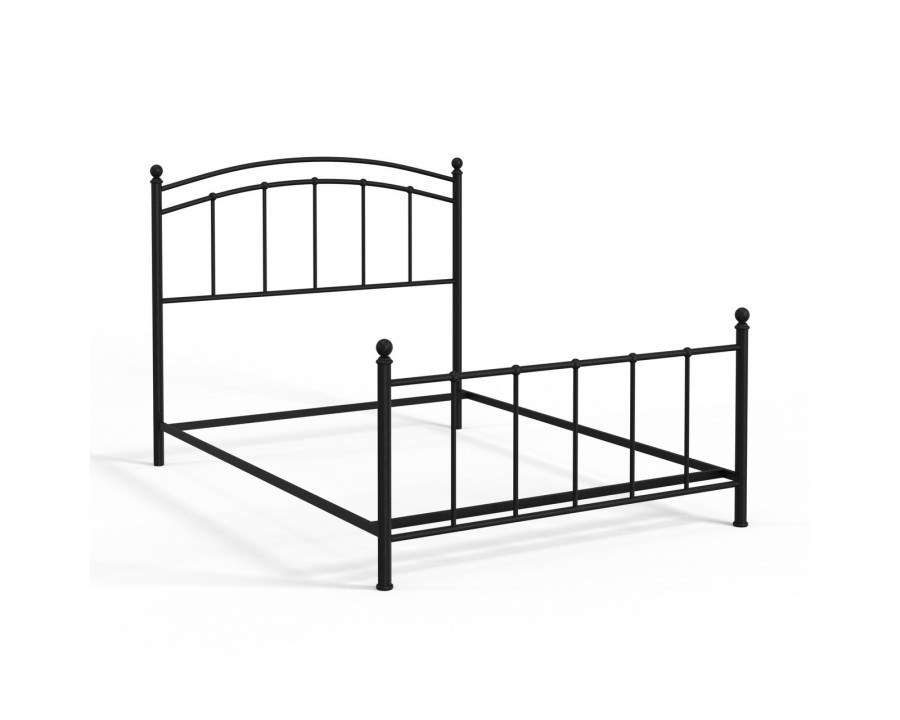 eLuxury Sanford Metal Bed with Headboard and Footboard - California King