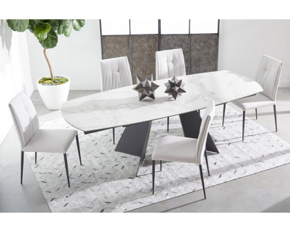 Essentials - Meridian Torque Extension Dining Table in Matte Dark Gray