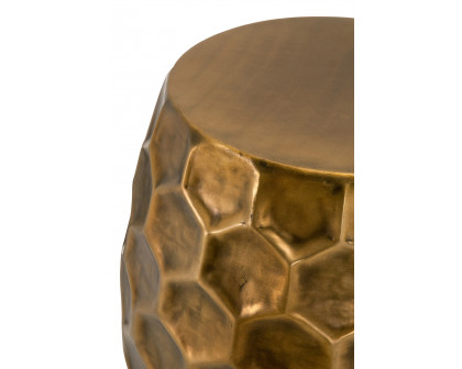 Essentials - Lotus Hive End Table in Distressed Bronze