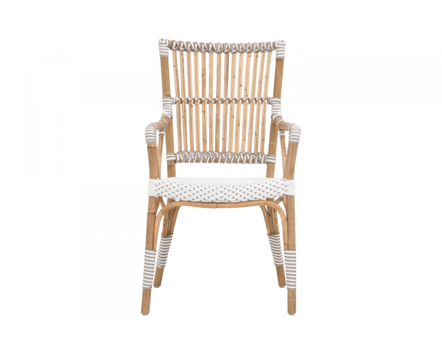 Essentials - The Hamptons Tulum Arm Chair, Set of 2 in White Stone Synthetic