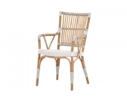 Essentials - The Hamptons Tulum Arm Chair, Set of 2 in White Stone Synthetic