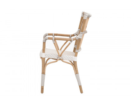 Essentials - The Hamptons Tulum Arm Chair, Set of 2 in White Stone Synthetic