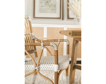 Essentials - The Hamptons Tulum Arm Chair, Set of 2 in White Stone Synthetic