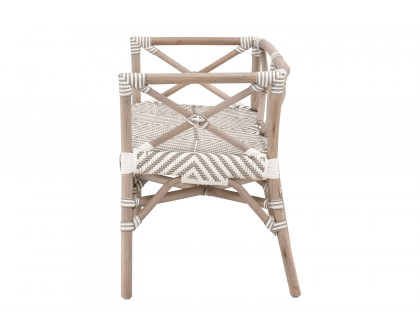 Essentials The Hamptons Palisades Bench - Matte Gray Rattan