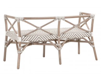 Essentials The Hamptons Palisades Bench - Matte Gray Rattan