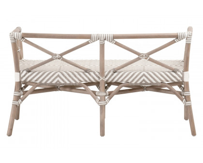 Essentials The Hamptons Palisades Bench - Matte Gray Rattan