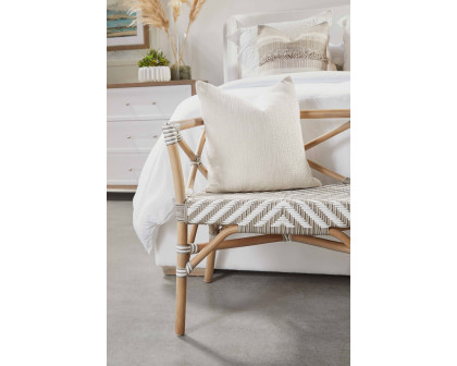 Essentials The Hamptons Palisades Bench - Matte Gray Rattan