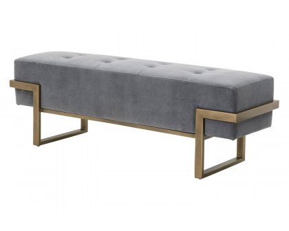 Essentials - District Fiona Upholstered Bench in Blush Gray Velvet