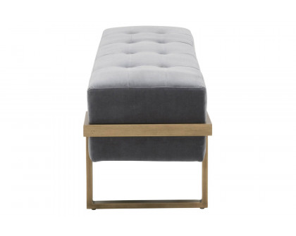 Essentials - District Fiona Upholstered Bench in Blush Gray Velvet