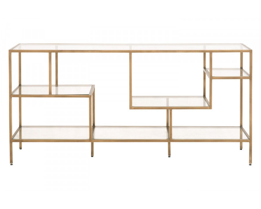 Essentials - District Beakman Low Bookcase in Brass