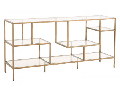 Essentials - District Beakman Low Bookcase in Brass