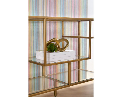 Essentials - District Beakman Low Bookcase in Brass