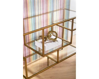 Essentials - District Beakman Low Bookcase in Brass