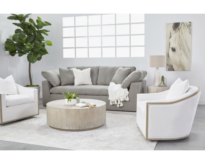 Essentials - District Roto Large Coffee Table in Natural Gray