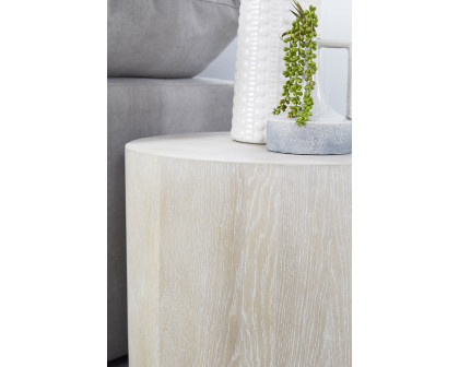 Essentials - District Roto Large End Table in Natural Gray