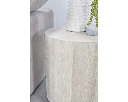 Essentials - District Roto Large End Table in Natural Gray