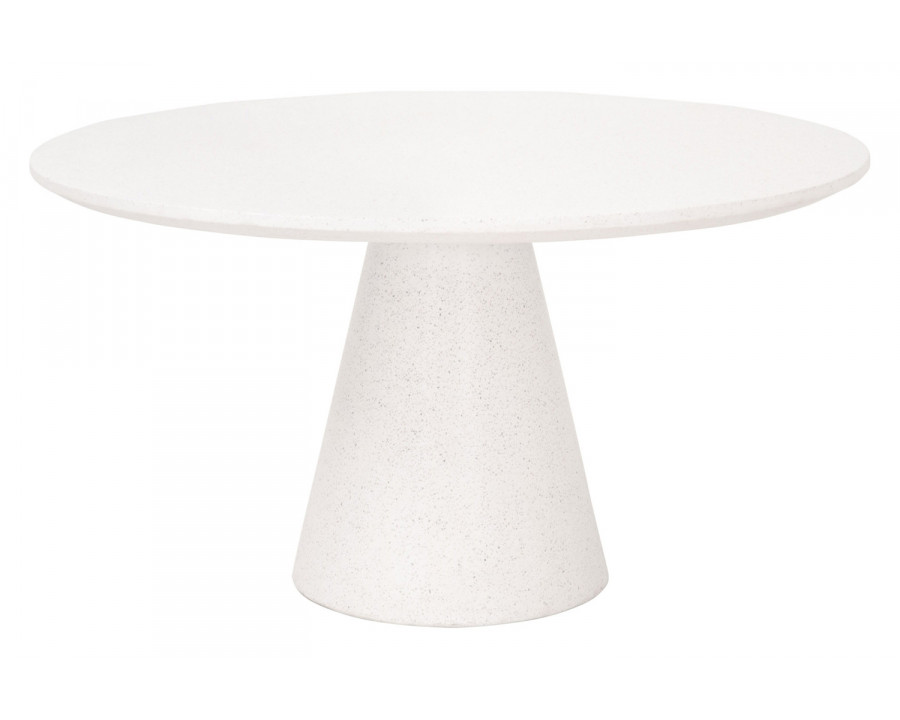 Essentials - District Monterey 55" Round Dining Table in Ivory Terrazzo Concrete