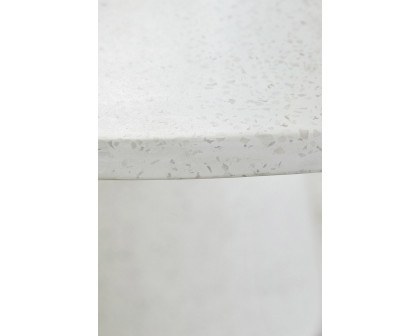 Essentials - District Monterey 55" Round Dining Table in Ivory Terrazzo Concrete