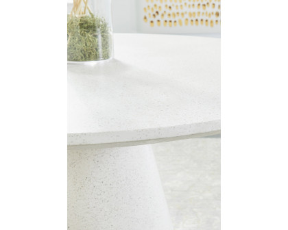 Essentials - District Monterey 55" Round Dining Table in Ivory Terrazzo Concrete