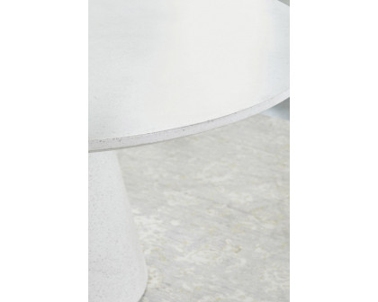 Essentials - District Monterey 55" Round Dining Table in Ivory Terrazzo Concrete