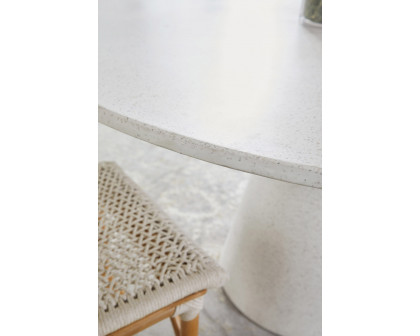 Essentials - District Monterey 55" Round Dining Table in Ivory Terrazzo Concrete