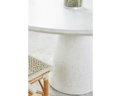 Essentials - District Monterey 55" Round Dining Table in Ivory Terrazzo Concrete