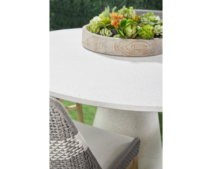 Essentials - District Monterey 55" Round Dining Table in Ivory Terrazzo Concrete