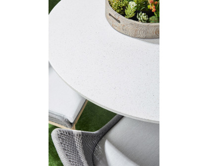 Essentials - District Monterey 55" Round Dining Table in Ivory Terrazzo Concrete