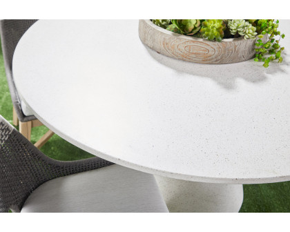 Essentials - District Monterey 55" Round Dining Table in Ivory Terrazzo Concrete