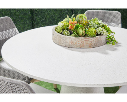 Essentials - District Monterey 55" Round Dining Table in Ivory Terrazzo Concrete