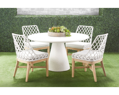 Essentials - District Monterey 55" Round Dining Table in Ivory Terrazzo Concrete