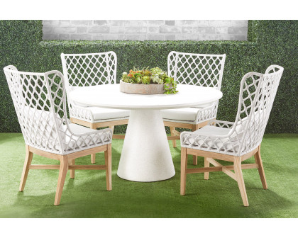 Essentials - District Monterey 55" Round Dining Table in Ivory Terrazzo Concrete