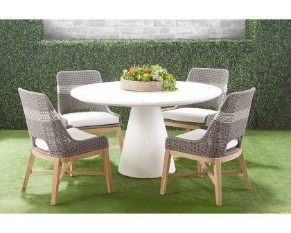 Essentials - District Monterey 55" Round Dining Table in Ivory Terrazzo Concrete