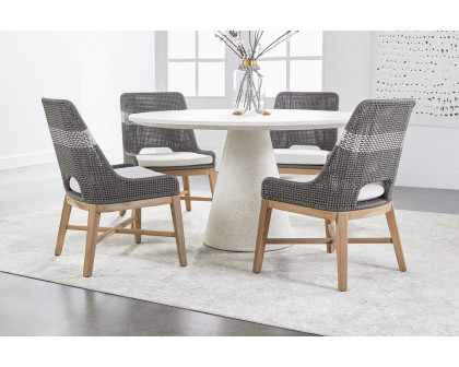 Essentials - District Monterey 55" Round Dining Table in Ivory Terrazzo Concrete