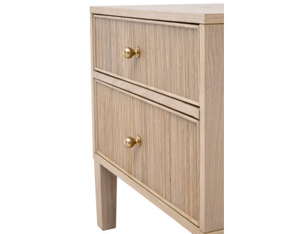 Essentials - Highland 2-Drawer Nightstand in Natural Oak