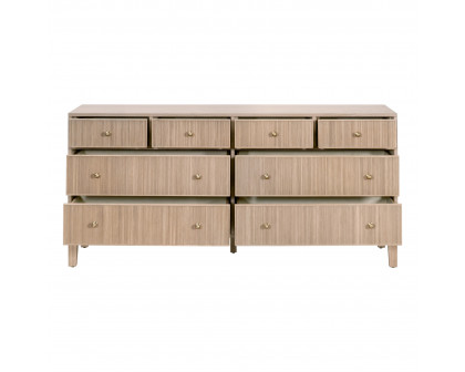 Essentials - Highland 8-Drawer Double Dresser in Natural Oak