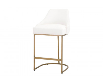 Essentials - Traditions Parissa Counter Stool, Set of 2 in LiveSmart Peyton Pearl and Gold