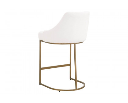 Essentials - Traditions Parissa Counter Stool, Set of 2 in LiveSmart Peyton Pearl and Gold