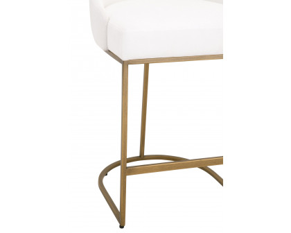 Essentials - Traditions Parissa Counter Stool, Set of 2 in LiveSmart Peyton Pearl and Gold