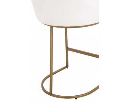 Essentials - Traditions Parissa Counter Stool, Set of 2 in LiveSmart Peyton Pearl and Gold